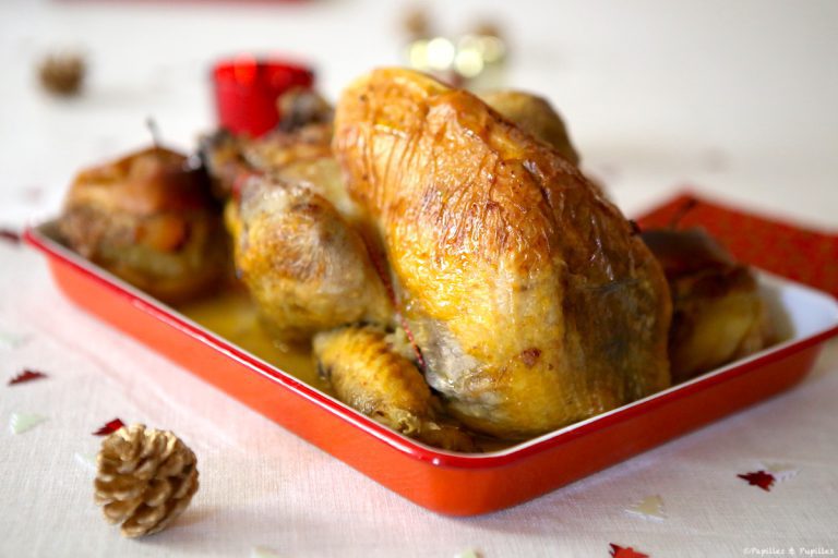 Pintade farcie et pommes au four un plat déliceiux