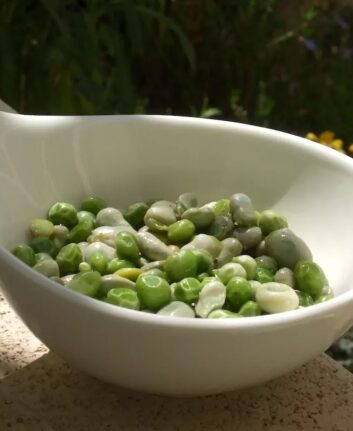 Salade printanière de fèves et petits pois