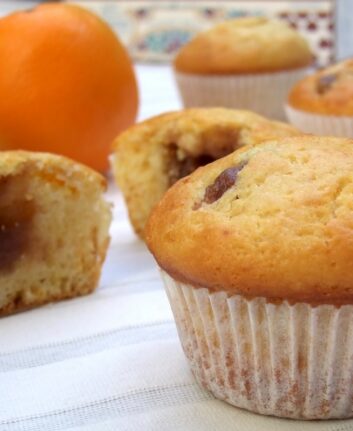 Muffins aux zestes d’orange coeur crème de marrons