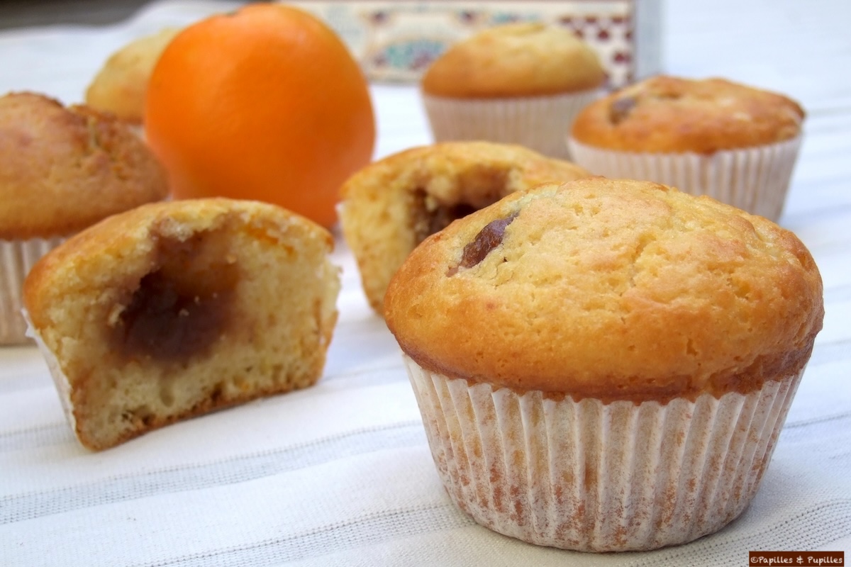 Muffins aux zestes d’orange coeur crème de marrons