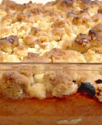 Crumble pommes coing miel