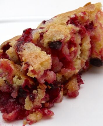 Gâteau croustifondant aux cranberries