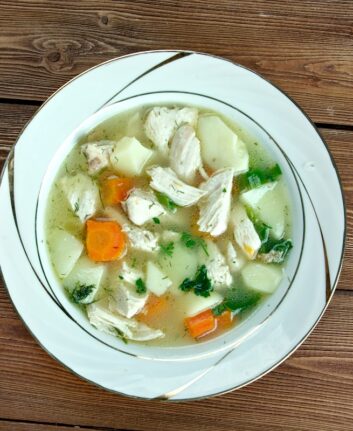 Chicken waterzooi - Belgian dish of stew, originating in Flanders.