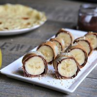 Makis de crêpes banane chocolat