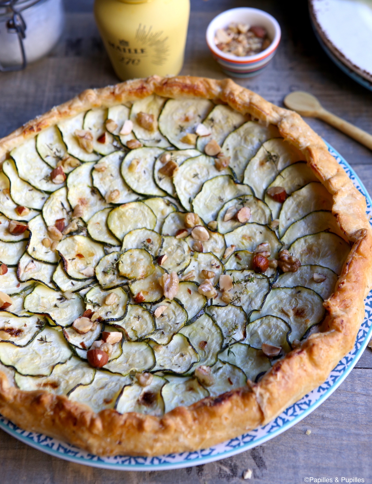 Tarte courgette ricotta moutarde à la truffe