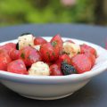 Salade de pastèque fromage ail et fines herbes