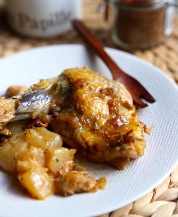 Suprême de pintade au Pineau des Charentes et poires