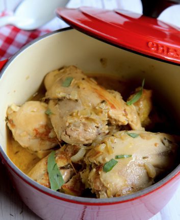 Poulet à la moutarde et à l'estragon