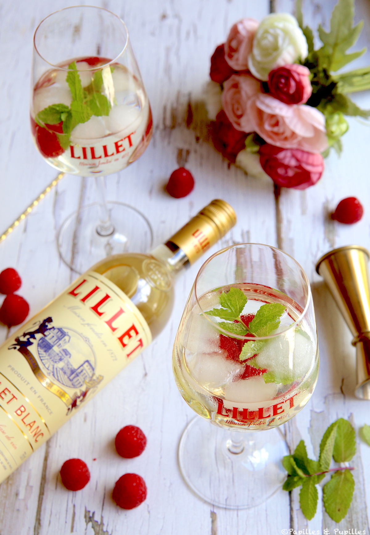 Cocktail - Lillet Tonic framboises et menthe 