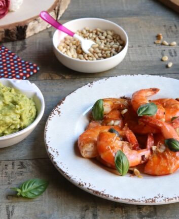 Gambas et purée d'avocat