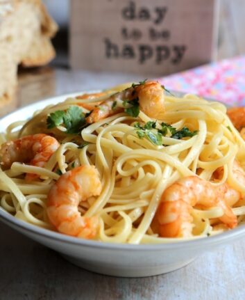 Linguines aux crevettes et au citron