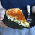 Quiche poireaux lardons Cheddar