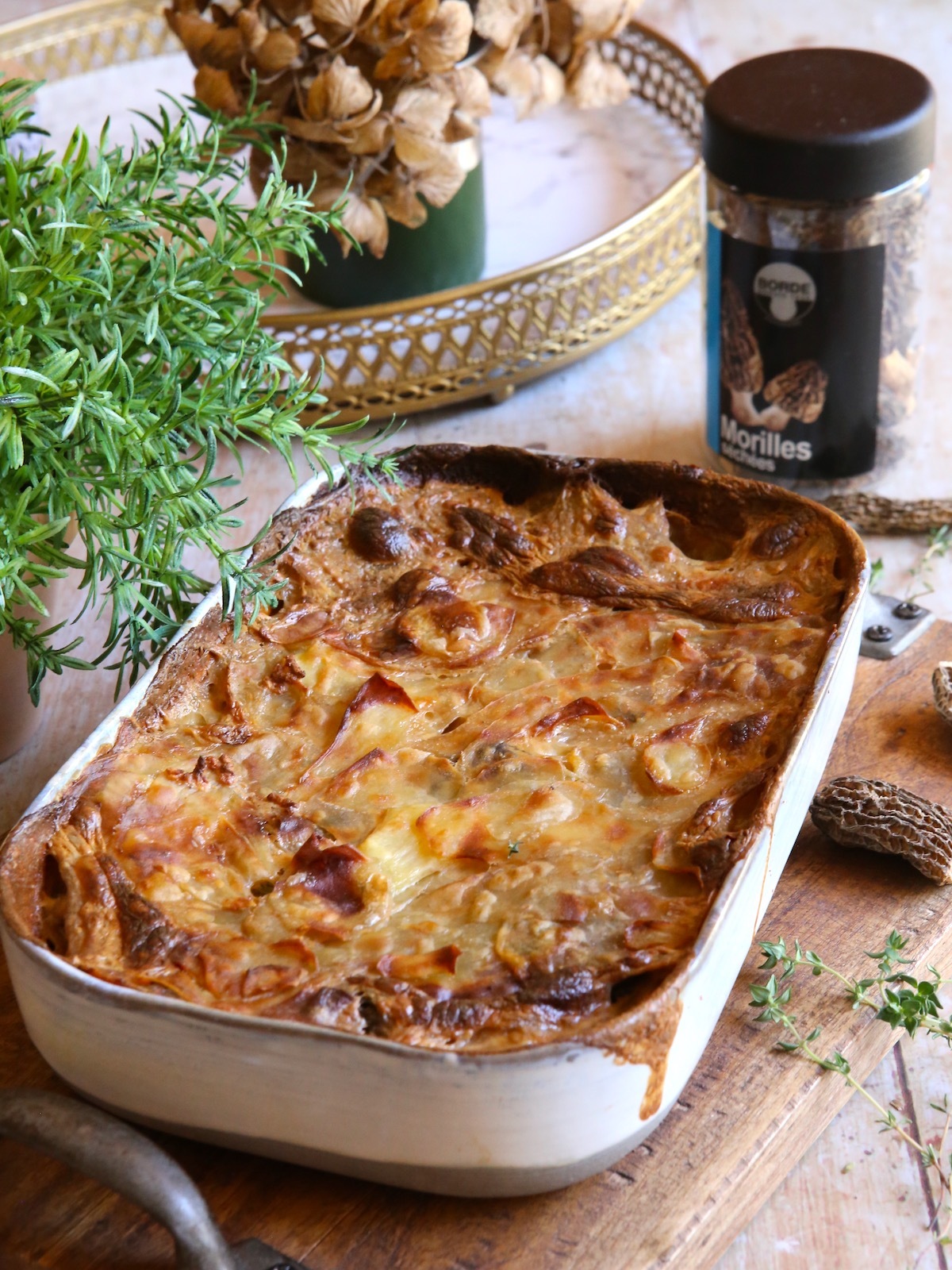 Gratin de pommes de terre aux morilles