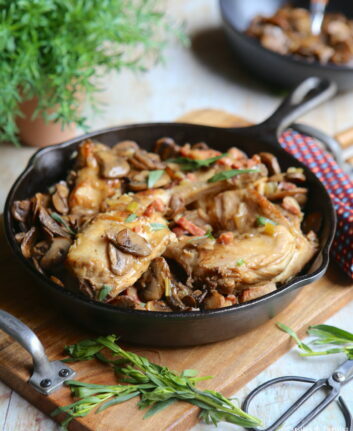 Lapin à l'estragon et champignons