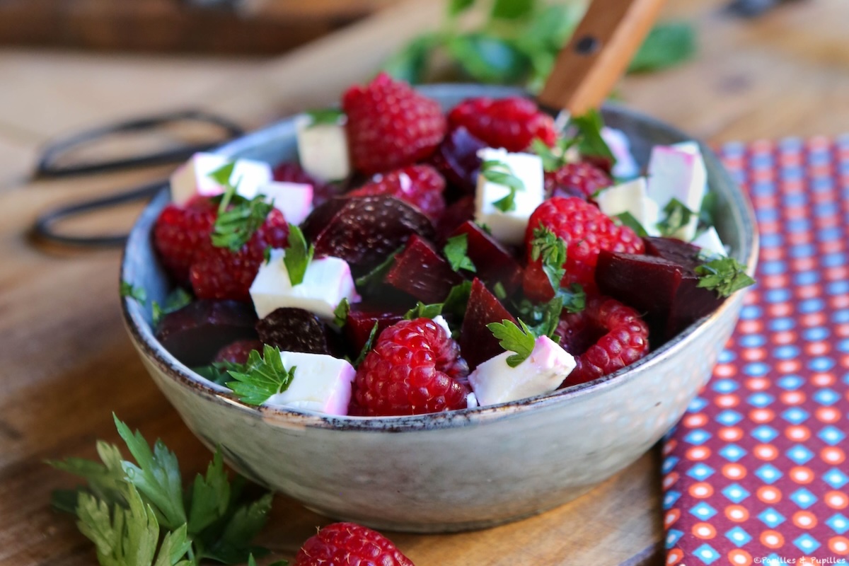 Salade de betterave framboise fromage