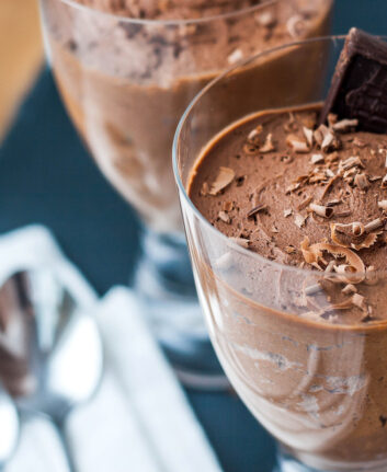 Homemade Dark Chocolate Mousse with Chocolate Crumbs