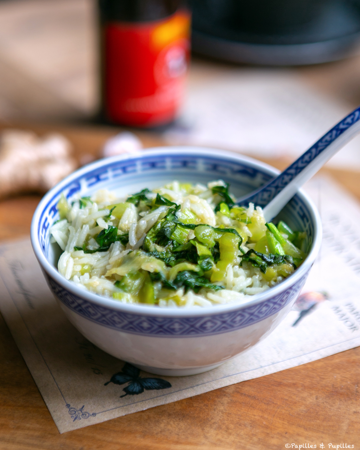 Riz pilaf et pak choi sauté