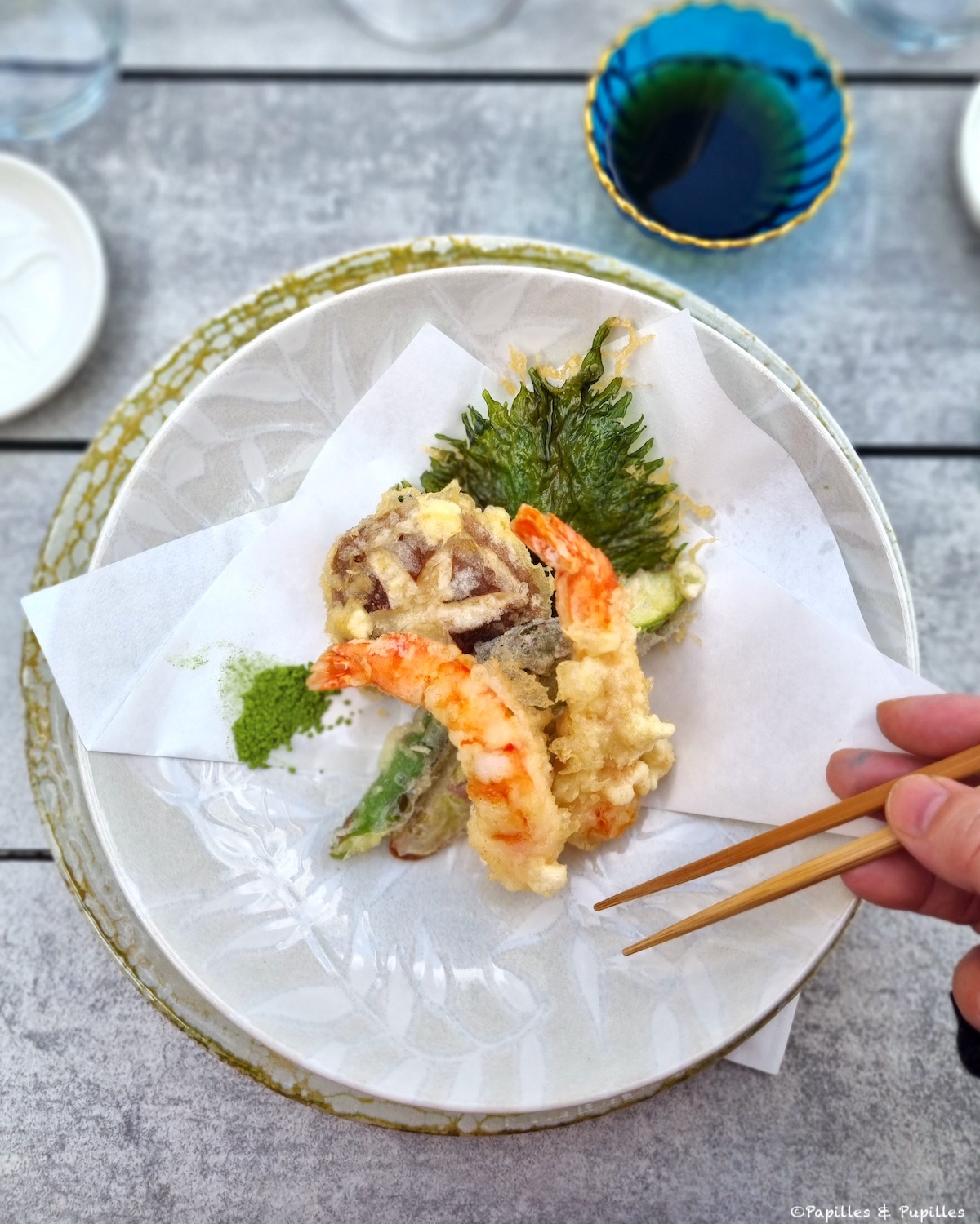 Légumes et crevettes en tempura
