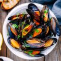Delicious,Seafood,Mussels,With,With,Sauce,And,Parsley.,Lemon,And