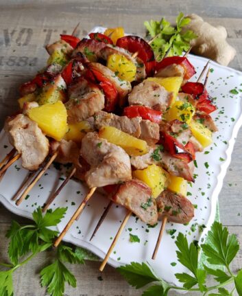 Brochettes de porc à l'ananas