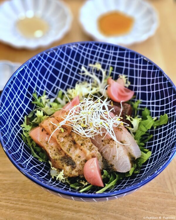 Sashimi en salade - Saumon thon sériole