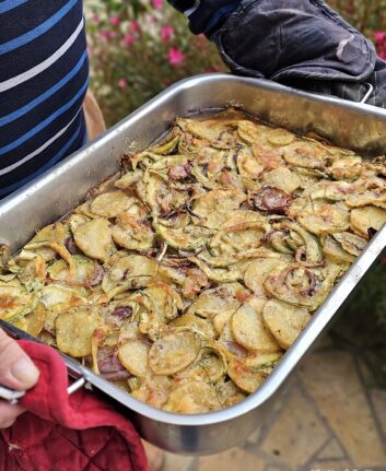 Gratin de pommes de terre aux courgette et Parmesan