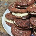 Cookies au chocolat façon brownies, crème au tahiné