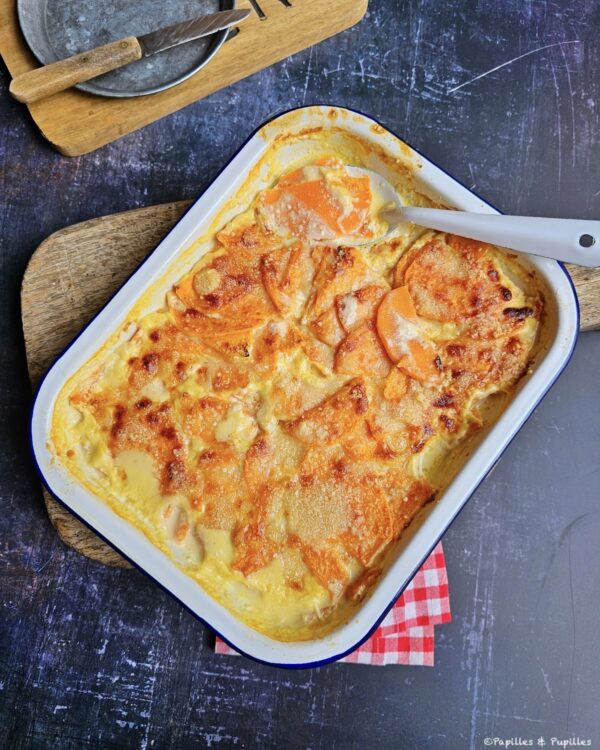 Gratin de patates douces ail et gingembre