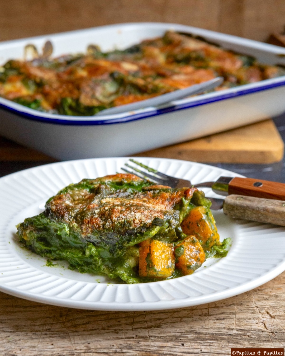 Lasagne aux épinards et à la courge butternut